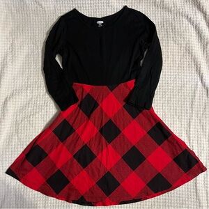 Old Navy Girls Plaid Red and Black Dress - Size S 6/7